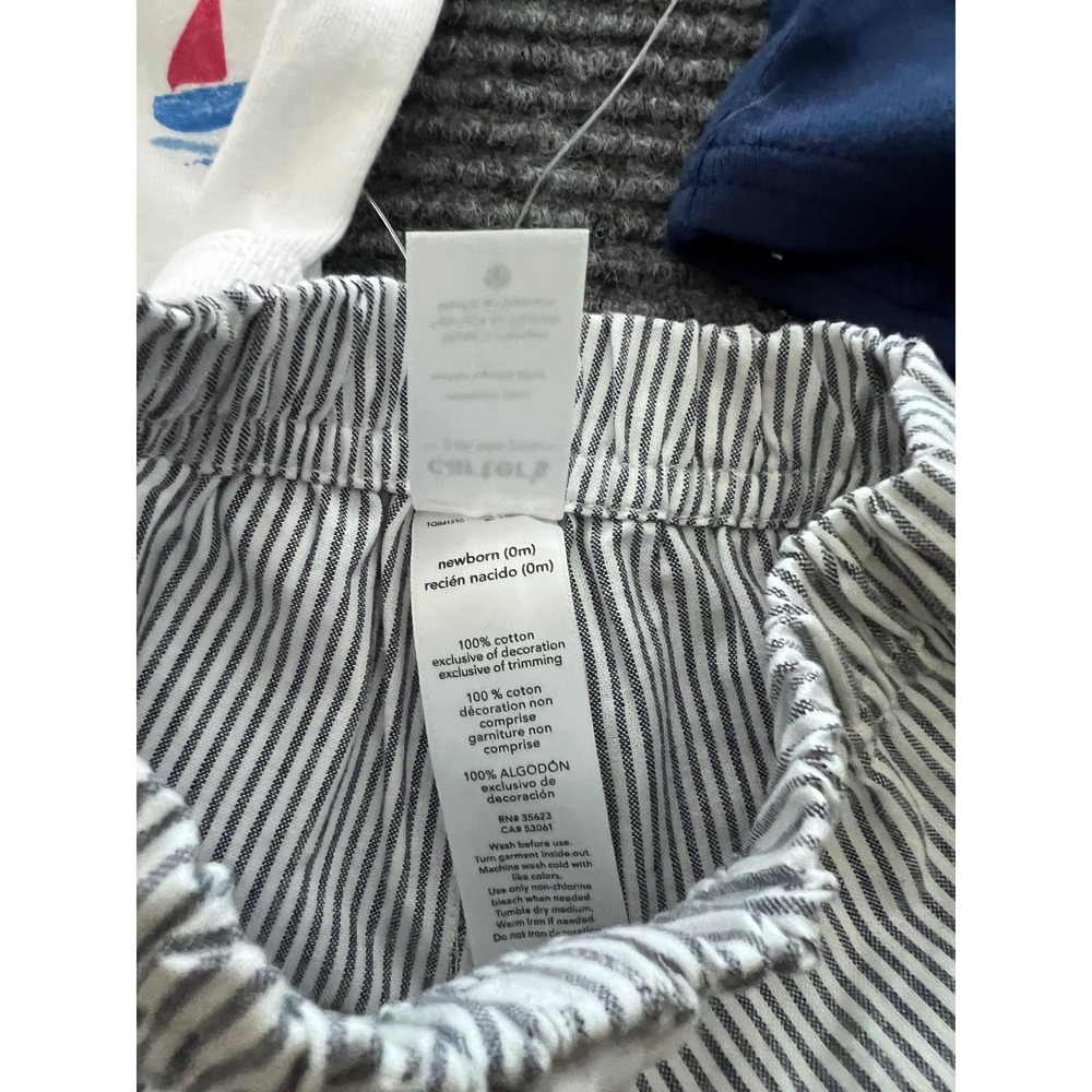 Carters Just One You Newborn Boys 3pc Nautical Sailboat Set Preppy Blue White - Picture 7 of 8